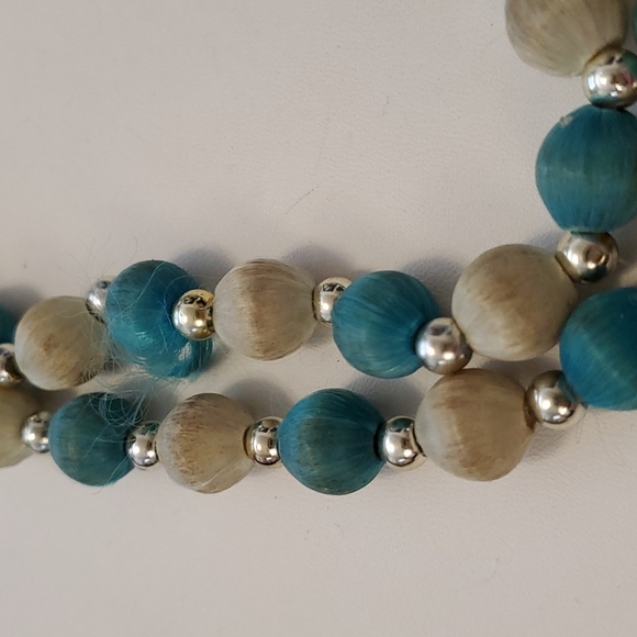 Vintage Silk Thread Bead Necklace - Picture 2 of 2